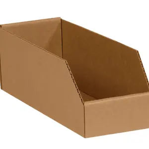 100% boîtes de poubelle en carton de taille personnalisée recyclables boîte de papier kraft empilable de stockage