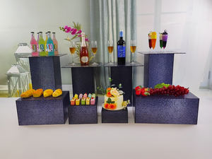 12 Uds. Mesa de exhibición de <span class=keywords><strong>piedra</strong></span> acrílica banquete de boda descanso de té postre soporte de exhibición transparente postre MESA DE Buffet personalización - Product Image 3