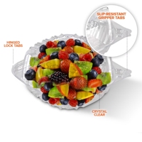 Contenants en plastique transparent, contenants alimentaires jetables de 6 pouces, boîte à emporter à clapet transparente pour hamburgers, gâteaux, salades