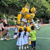 Costume de mascotte robot transformable en EVA personnalisé, avec LED lumineuses, pour événement commercial ou d'inauguration