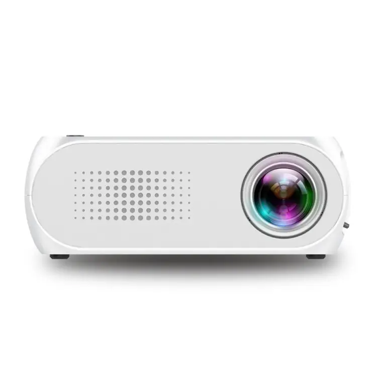 White mini Projector YG320 Portable Projector for Kids Gift Projector Compatible with TV Stick, HD, USB, Micro SD, AV, Laptop