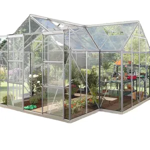 Grande estufa jardim doméstico para crescer flores e legumes vidro estufa