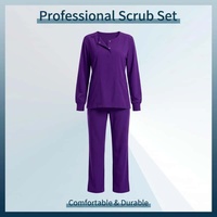 Tenues médicales transfrontalières pour cliniques dentaires et salles d'opération, unisexe, en tissu polyester Dobby, à manches longues et col rond, fabriquées en Chine, modèle 82028