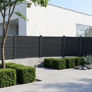 Clôture en panneaux d'aluminium noir très vendue, installation facile, pour jardin extérieur, cour, clôture d'appartement - Product Image 1
