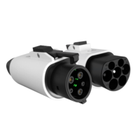 Adaptateur Zencar 32A Type 2 vers Type 1 avec verrouillage, convertisseur de chargeur AC EV T1 avec crochet à bouton, couleur blanc et noir