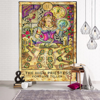Tapisserie de Tarot à motif mythique, style ethnique, décoration d'intérieur, tissu suspendu en polyester, impression numérique, tapisseries murales de Tarot