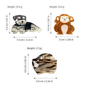 Nuovo Stile Fermaglio per Capelli in Acetato a Forma di Schnauzer, Piccolo, con Personalità, a Clip, Accessorio per Capelli da Donna - Product Image 6