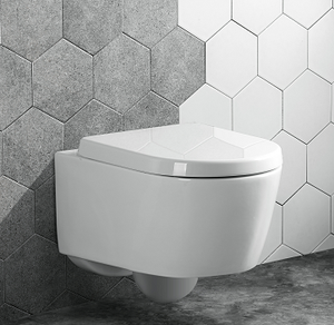 Inodoro de Pared de Cerámica con Cierre Suave, Sanitario Simple - Product Image 1