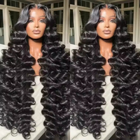 Perruques brésiliennes Deep Wave 13x4 en dentelle HD transparente pré-épilée, densité 200%, 30 pouces, 100% cheveux humains
