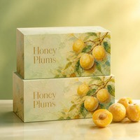 Op maat gemaakte bedrukte stevige geschenkverpakking voor honingpruimen, vers fruit, olieverfschilderijen, deksel en bodemdoos, groothandel OEM