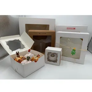 Premium Kwaliteit Opvouwbare Custom Formaat Recyclebare Food Grade Witte Kraftpapier Cupcake Dozen Met Venster