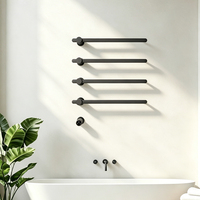 Sèche-serviettes électrique mural de luxe en alliage d'aluminium 110V, gain de place, pour salle de bain