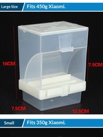 Mangeoire automatique pour oiseaux en plastique avec système anti-éclaboussures, capacité de 5 L, pour utilisation en cage intérieure, design rectangulaire