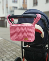 Sac de rangement pour poussette à fermeture éclair Matériau en tissu de coton avec cordon en coton
