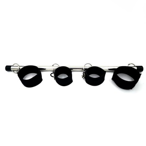 SmAdult productos eróticos tubo de acero inoxidable doble barra de felpa esposas Footcuffs juguetes alternativos para mujeres correa de pierna Bondage - Product Image 1