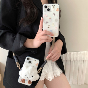 Coque Double Couche Mignonne Nœud Papillon & Petits Animaux pour iPhone 17 Pro Max/16/15/14/13 – Housse Douce et Féminine - Product Image 1