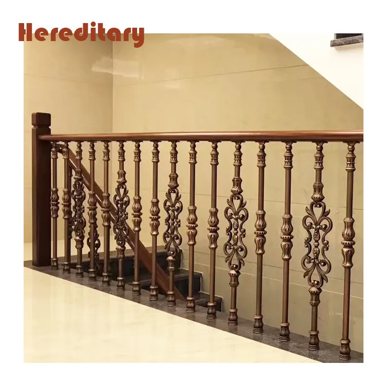 Bom grau vermelho bronze fundição alumínio escada balaustradas e luxo casas ralings escada interior