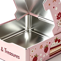 Boîte en étain à charnière personnalisée de qualité alimentaire, boîte de rangement en métal pour bonbons, biscuits, emballage cadeau pour les fêtes