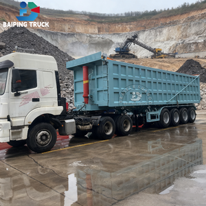 BAI PING Venta directa de fábrica de camión volquete trasero de <span class=keywords><strong>4</strong></span> <span class=keywords><strong>ejes</strong></span> 30-45m ³ y semirremolque volquete querido con función de inclinación - Product Image 6