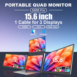 Écran d'extension pour ordinateur portable 14/15,6/16 pouces CE/FCC/ROHS, écran LCD triple/quadruple, moniteur portable multi-écrans, utilisation professionnelle - Product Image 2