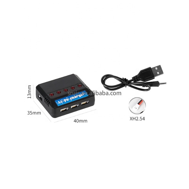 Hot Sale 3.7V 500mAh 2S 7.4V 600mAh USB Balance Charger 4 in 1 Overcharge Protection for RC Helicopter Lipo Battery
