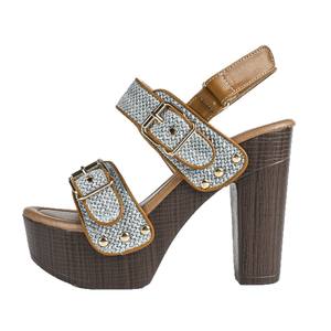 2026 Summer New Women's Super High Heel <b>Sandals</b>, Peep Toe Rivet Buckle Platform Chunky Heel - Product Image 5
