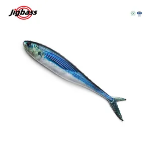 JIGBASS 124MM158MM185MM Bionic Fisheyes Impression 3D Glow In The Dark Fourche en plastique souple Queue Alose réaliste Natation Leurre de pêche