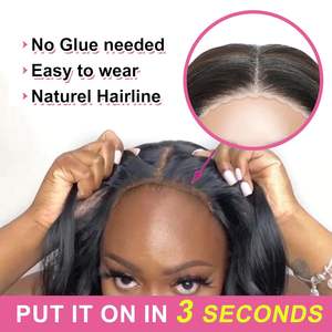 प्राकृतिक काले प्रीप्लैड पहनने और छोटे बालों के साथ सीधे ब्रजलियन फुल एचडी 13x4 फीता सामने ग्लेस विग मानव बाल बोब - Product Image 2