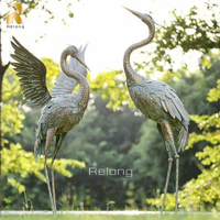 Décoration de jardin en plein air, taille réelle, Heron en laiton, grue en Bronze, Sculpture d'egret