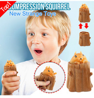 Nouveau produit transfrontalière jouet d'écureuil maléfique à presser support de stylo tasse d'écureuil soulagement du Stress jouets sensoriels Fidget