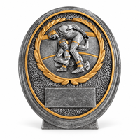 Trophée de champion de lutte en résine Weivista, plaque de gravure personnalisée, finition bronze, pour vainqueur de match, commande en gros