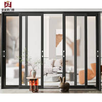 Portes coulissantes en aluminium à rupture de pont thermique, design moderne, nouvelle conception, double vitrage, verre trempé, pour cuisine