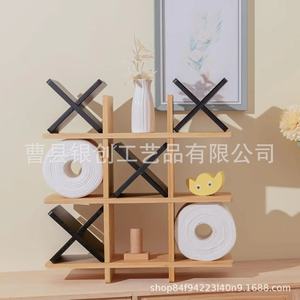 Porte-papier toilette mural en bois Yinchuang, rectangulaire, 18 pouces, support de rangement durable pour salle de bain - Product Image 1