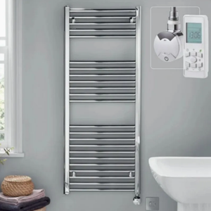 Radiateur chauffe-serviettes électrique avec minuterie, doré, 140W, mural et sur pied, séchoir chauffant pour serviettes avec 11 barres - Product Image 6