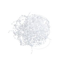Chaîne de perles de Noël en cristal de 2 m, perles dorées et blanches, utilisée pour la décoration de l'arbre de Noël, les mariages et la décoration intérieure.