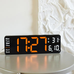 Reloj de Pared Digital de Cuarzo Geométrico Moderno de Plástico al por Mayor con Pantalla de Temperatura, Fecha, Semana, Calendarios, Control Remoto y Memoria de Energía - Product Image 3