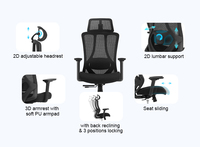 Vente en gros de mobilier de bureau chaises de bureau ergonomiques en maille avec dossier haut chaise économique pour ordinateur pour le bureau à domicile