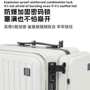Valise multifonctionnelle de 20 pouces avec poignée télescopique, ouverture latérale, serrure à combinaison, bagage de voyage unisexe - Product Image 4