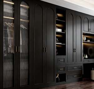 Customized Wholesale Wooden and Blockboard Couple Wardrobe <b>Bedroom</b> <b>Furniture</b> Large Walk in Closet Storage Cabinet With Drawers - Product Image 1