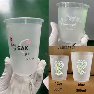 Gobelet en plastique transparent jetable personnalisé de 12 oz pour les smoothies, les desserts, la crème glacée, les boissons froides, les anniversaires et les événements de restauration - Product Image 2