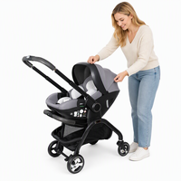 Poussette Bébé 4-en-1 Kidilo en Gros, Marque Privée, Cadre en Alliage d'Aluminium Pliable, Capacité de Charge 15kg, 0-6 Mois, Utilisation Extérieure/Voyage