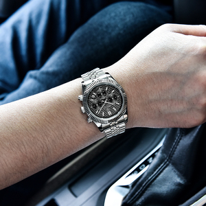 Montre pour homme Benyar S001, calendrier, aiguilles lumineuses, marque haut de gamme, <span class=keywords><strong>chronographe</strong></span> multifonction, montre pour homme d'affaires, montre en acier inoxydable, luxe - Product Image 5
