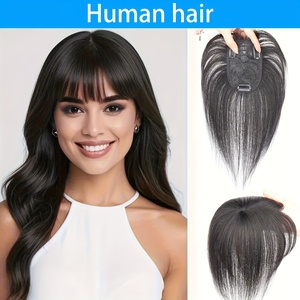 Parrucca Top Piece in Capelli Veri per Donna - Capo per capelli diritti dall'aspetto naturale, volumizzante per capelli diradati, leggero e confortevole - Product Image 1