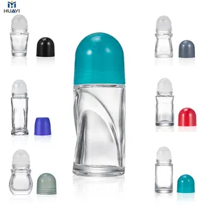 Benutzer definierte neueste Design Roller On Verpackungs behälter 30ml 50ml Clear Deodorant Roll On Glasflasche