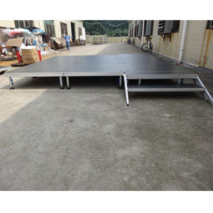 Plataforma de Escenario Portátil de Madera con Altura Ajustable y Patas de Aleación de Aluminio para Eventos de DJ y Uso Móvil, Fácil de Montar - Product Image 2