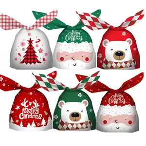 Bolsas de plástico para snacks de orejas de conejo de Navidad para niños, bolsas de embalaje de plástico para hornear dulces, venta al por mayor