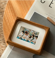 Cadre photo miniature créatif en bois de noyer massif, écologique, avec passe-partout, coins arrondis, décoration de bureau, cadeau pour la maison, directement de l'usine