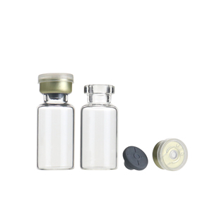 3ml Empty clear Small Glass Injection Vial Penicillin Bottle with Silicone <b>Plug</b> and Crimping Top Cap - Product Image 1