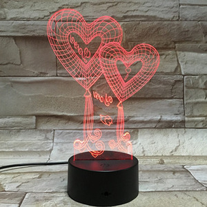 OEM Project Sweet love Heart 3D Illusion LED <strong>Table</strong> Night <strong>Light</strong> Stand Lamps for Wedding Decor - Product Image 6