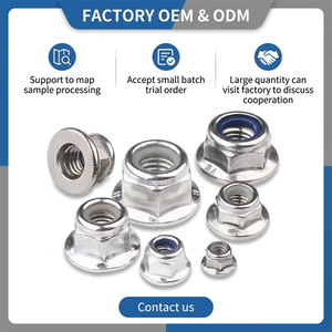 Fixadores de Hardware DIN 6926, Porcas Sextavadas com Flange Zincadas em Aço Carbono e Aço Inoxidável com Trava de Nylon - Product Image 1